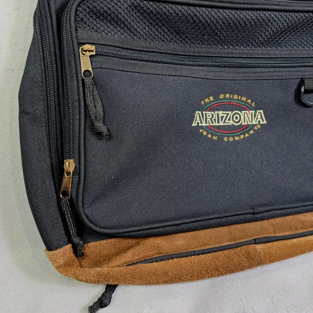 Vintage Y2K Arizona Jean Company Messenger Bag Unisex Large Black Brown Workwear